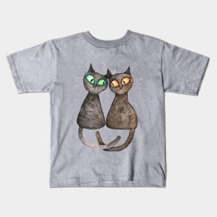 Two cute loving cats Kids T-Shirt